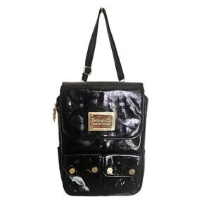 Betseyville by Betsey Johnson Y2K Black Patent Leather Crossbody Messenger Bag